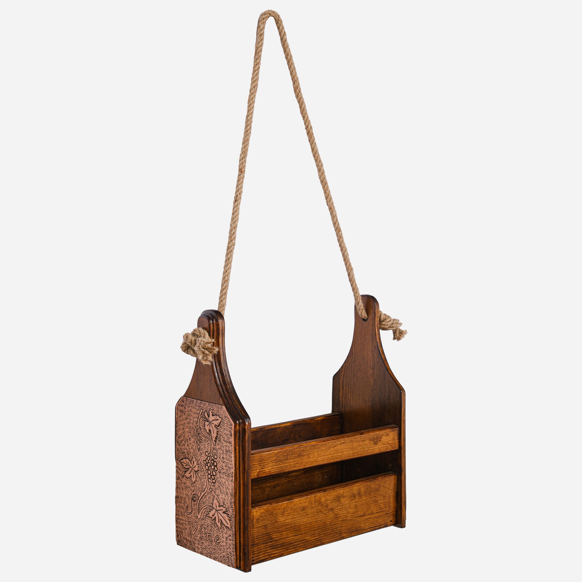 Copper Wine Bottle Tote (Personalized, Grapes)