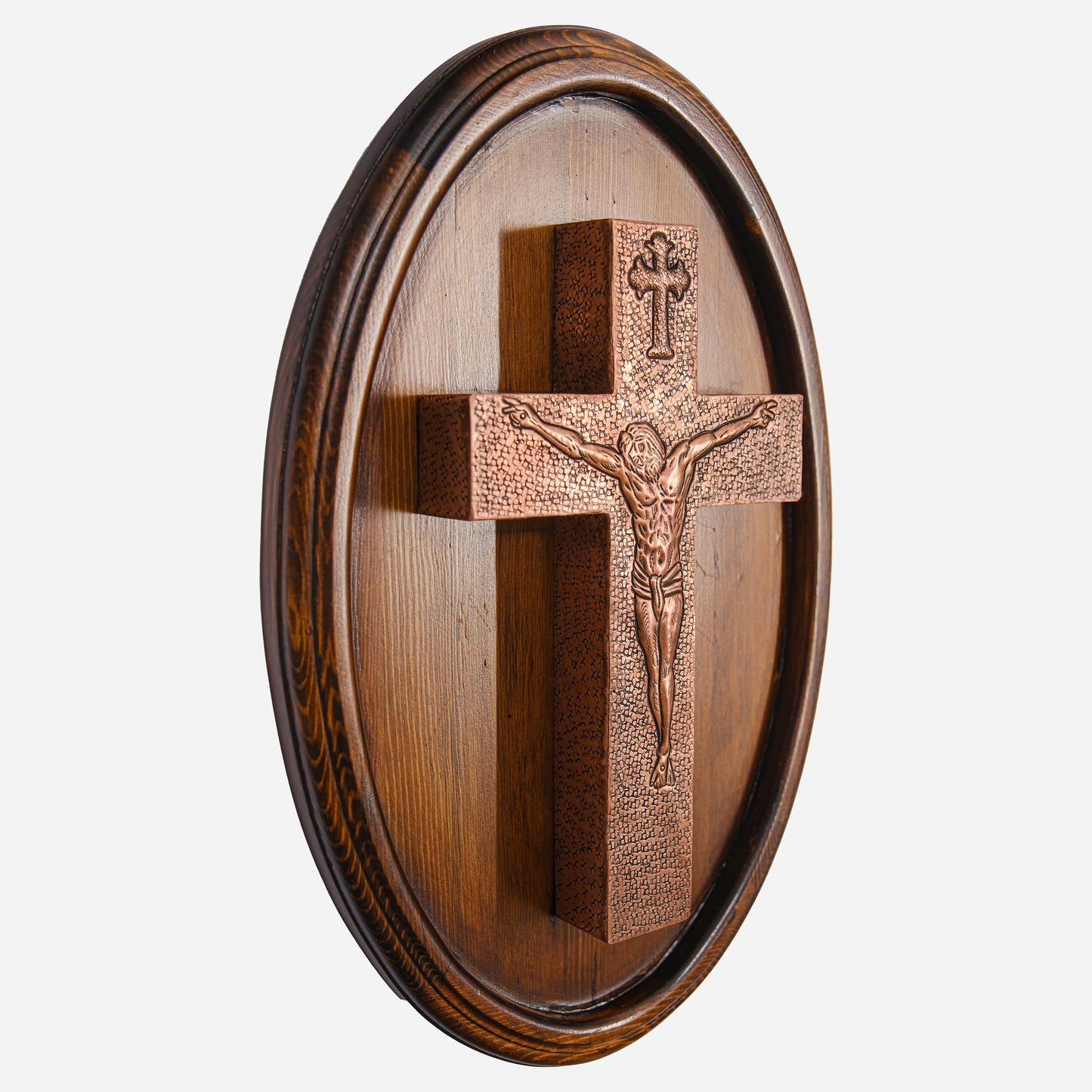 Copper Cross Wall Art (Wooden Base)