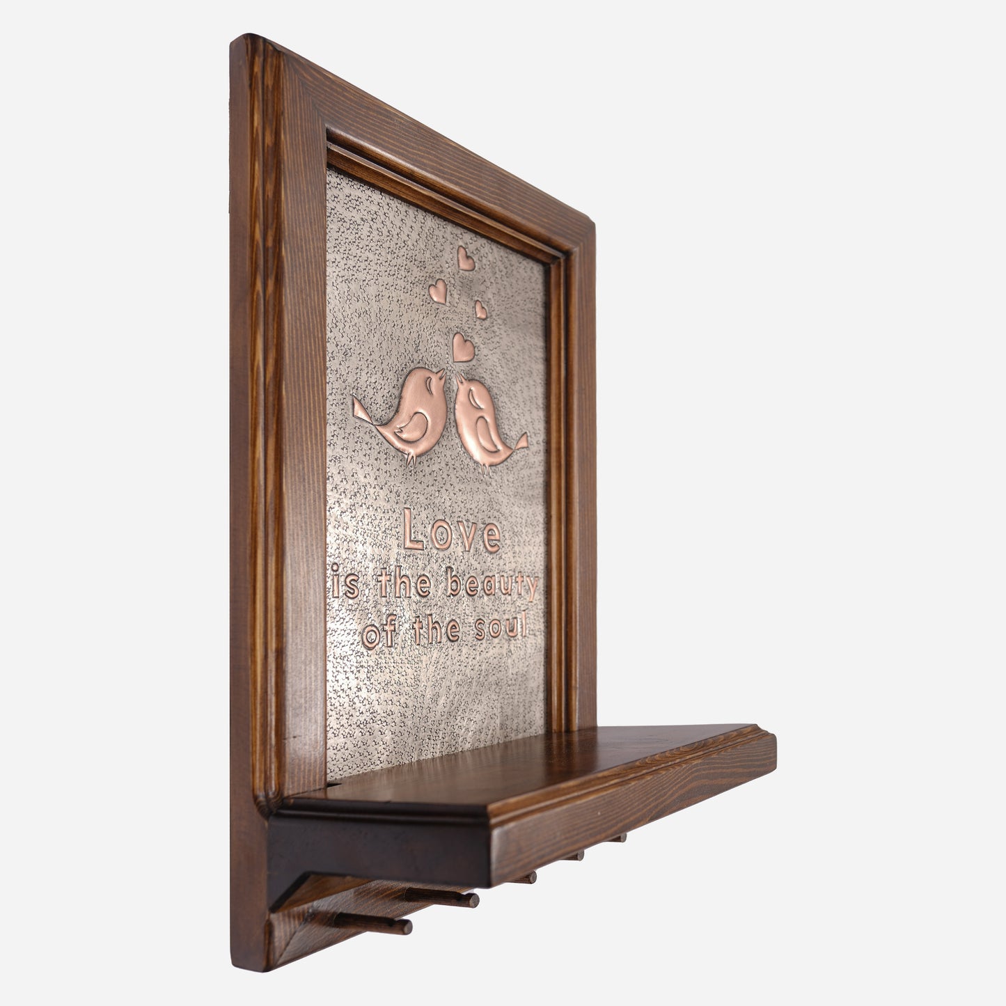 Copper Wall Mounted Shelf and Key Holder