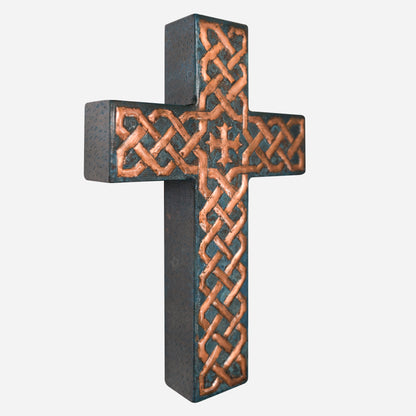 Wall Mounted Copper Cross Sculpture Artwork