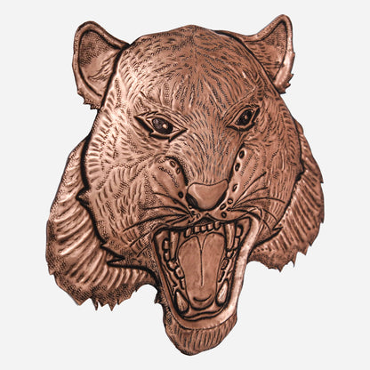 Copper Leopard Head Wall Decor