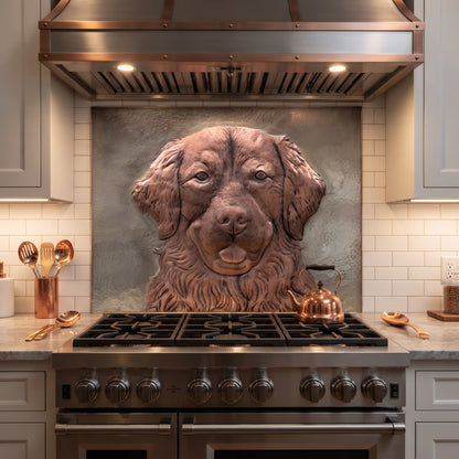 Golden Retriever Copper Kitchen Backsplash