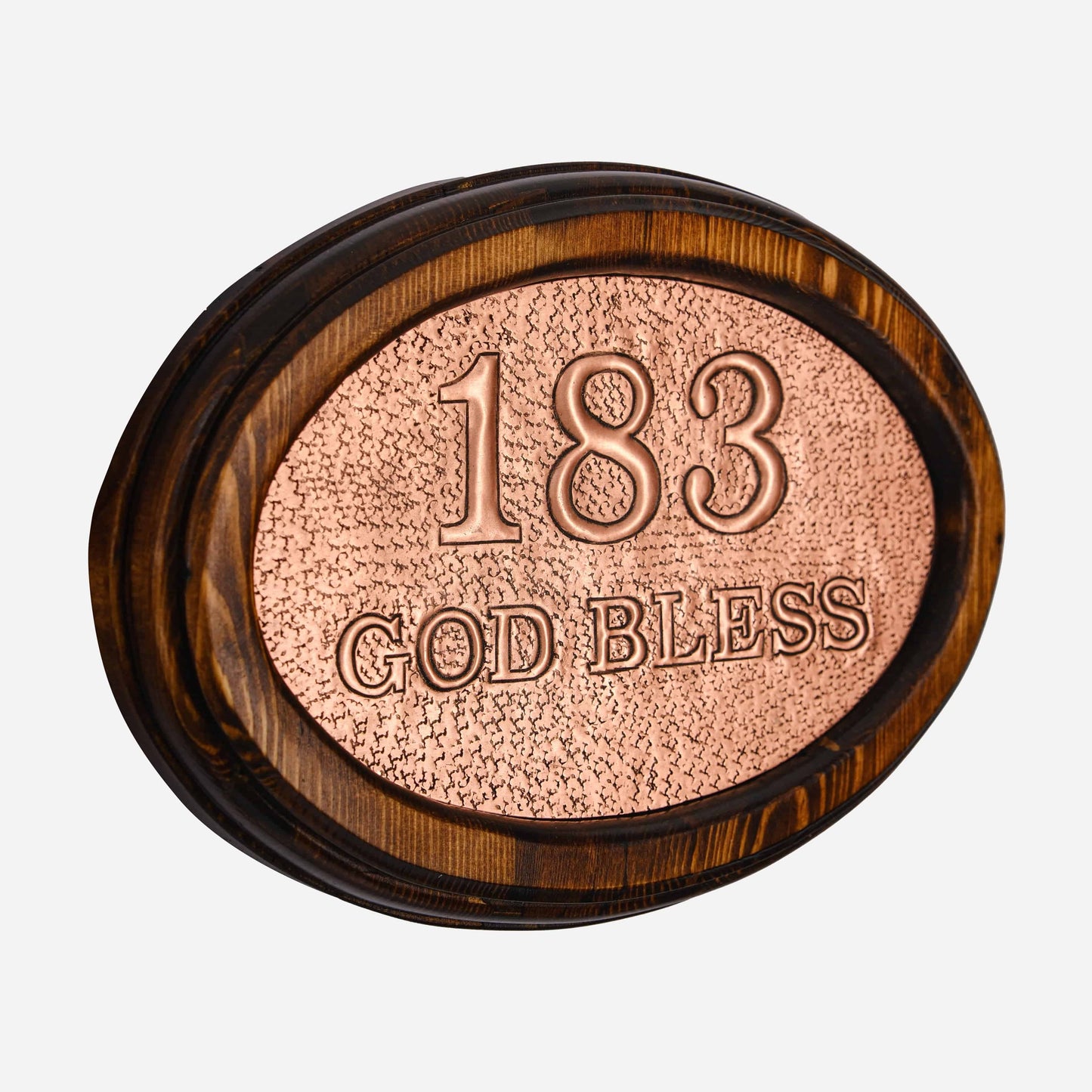 Copper Address Sign with "God Bless"