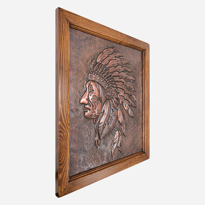 Framed Copper Artwork (Native-American)