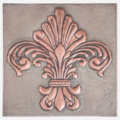 Fleur de Lys Copper Wall Art 11.8"x11.8" Gray&Copper - Natuross