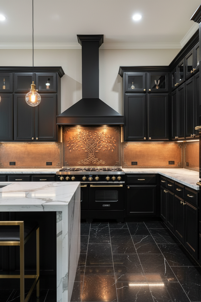 3-Panel Brown Patina — Exact Reference Finish