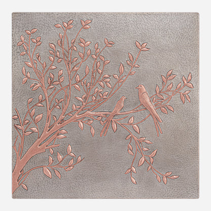 Copper Birds on a Branch Kitchen Backsplash 20"x20" Gray&Copper - Natuross