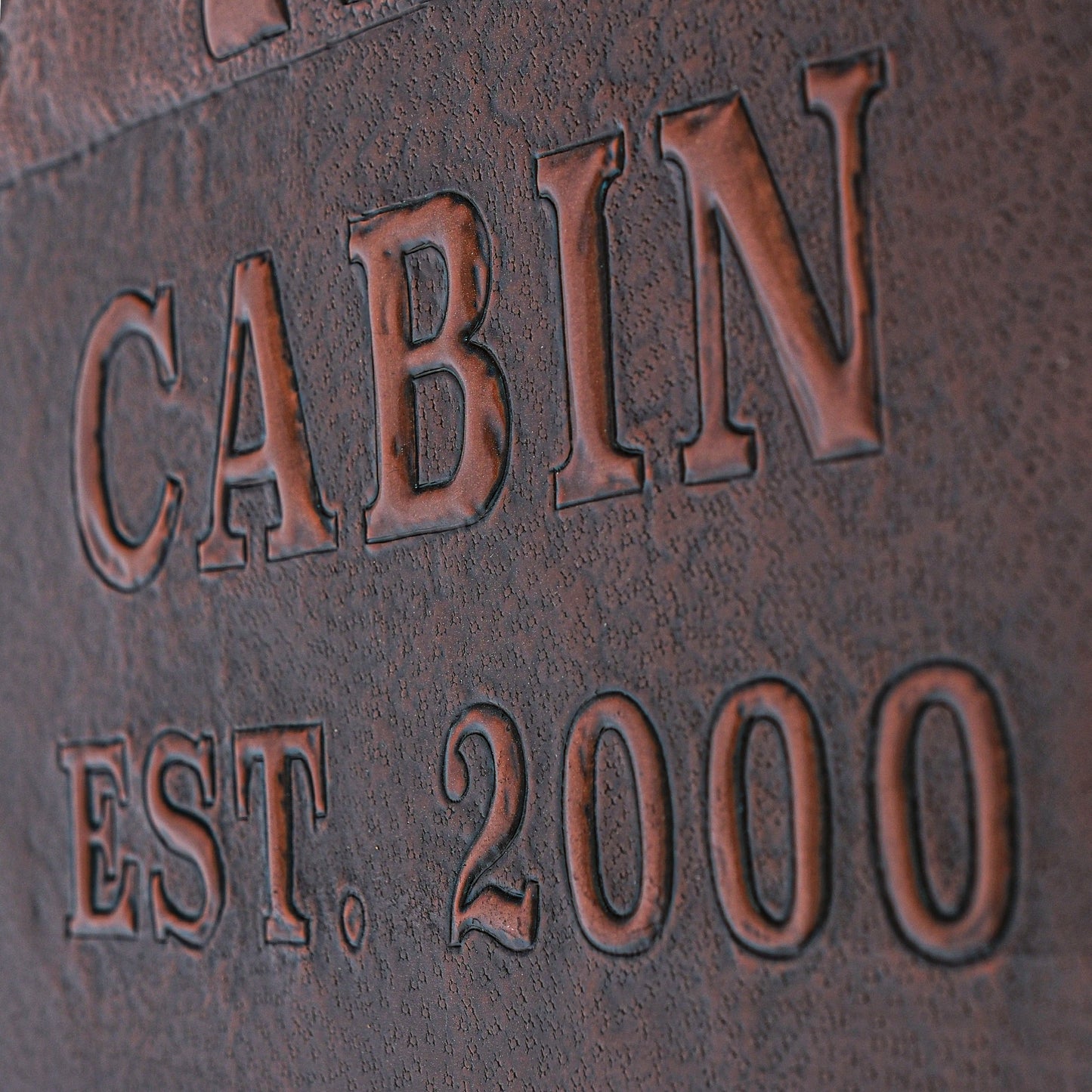 Custom Copper Cabin Sign