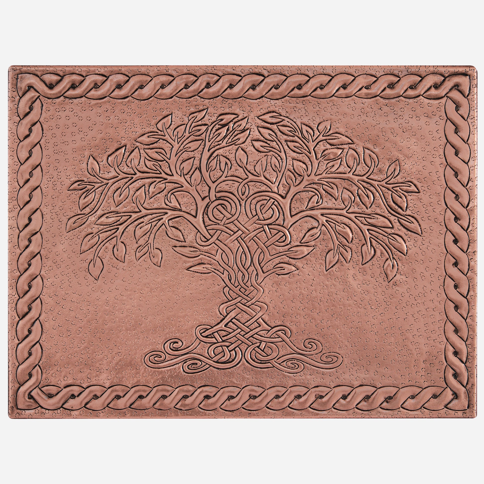 Copper Tree of Life with Celtic Knot Art Tile 12"x15.9" - Natuross