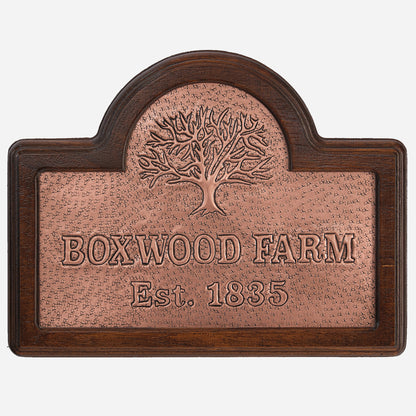 Copper and Wood Farm Sign (Tree) - Natuross