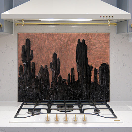 Cacti Copper & Black Kitchen Backsplash
