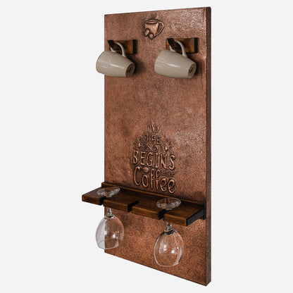 Copper Coffee Mug Holder and Wine Glass Rack (Customizable)