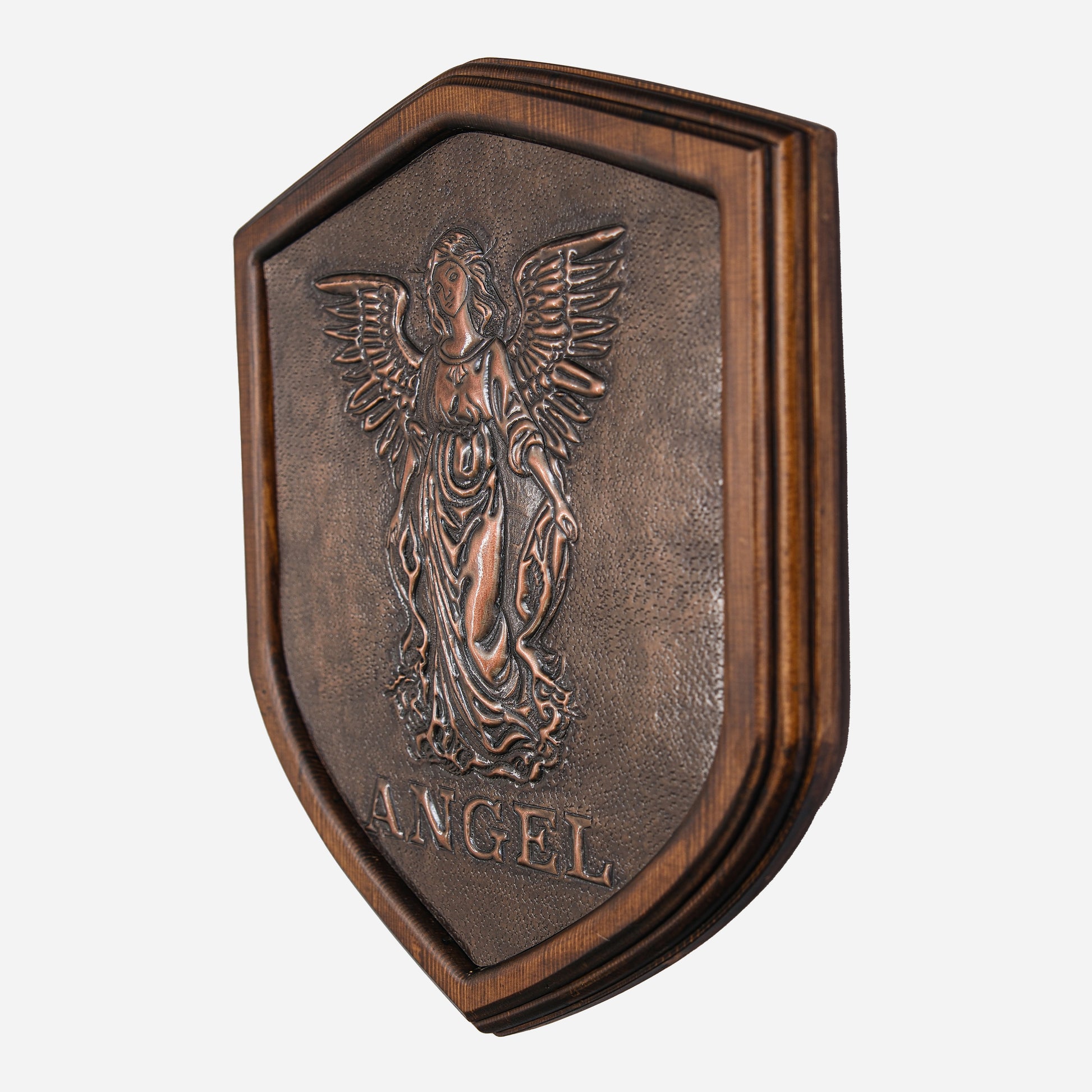 Copper Angel on Wood Plaque