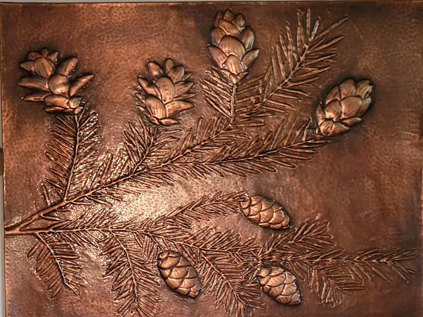 Pine Branches Copper Kitchen Backsplash