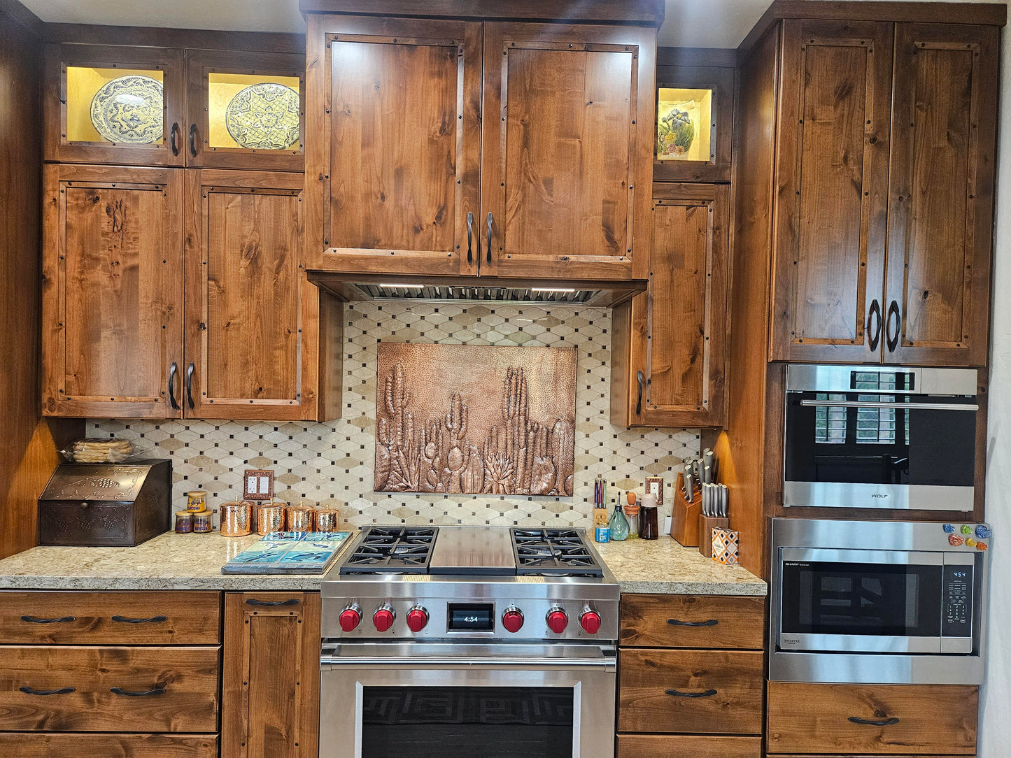 Cacti Copper Kitchen Backsplash