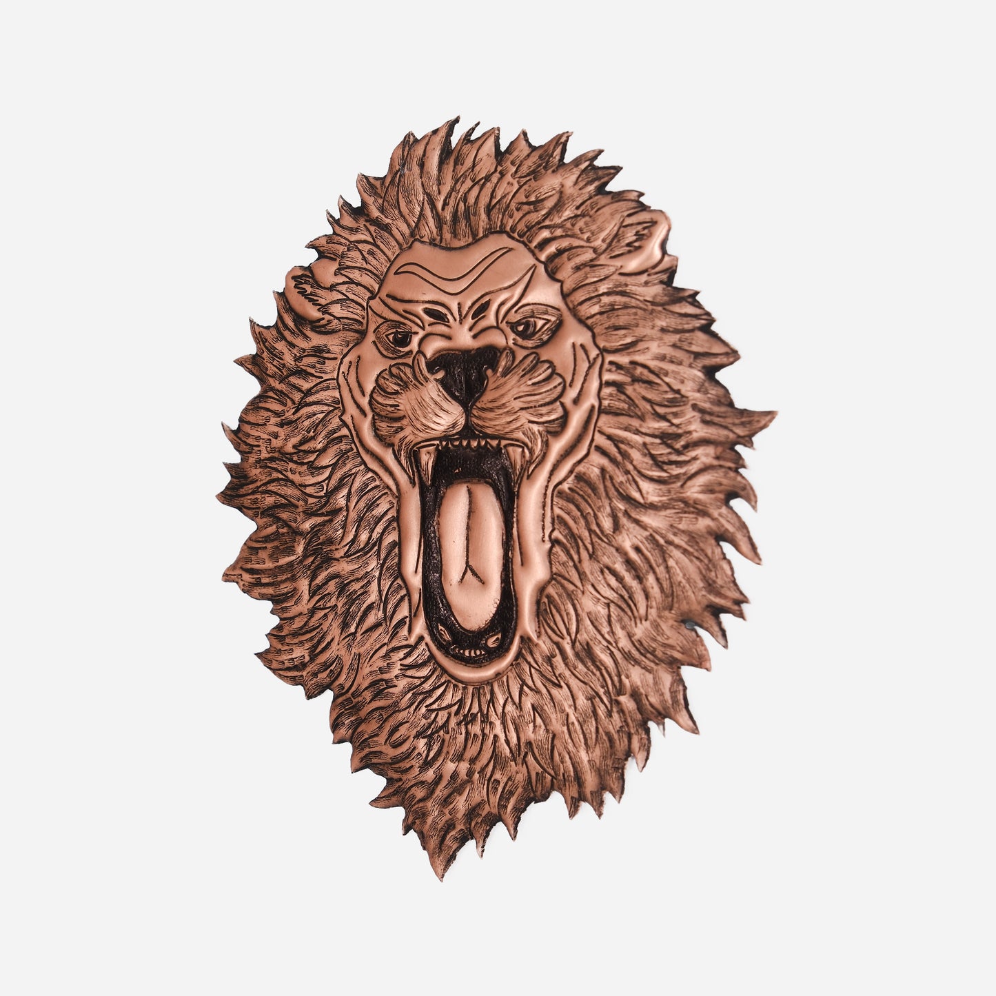 Copper Lion Head Wall Decor