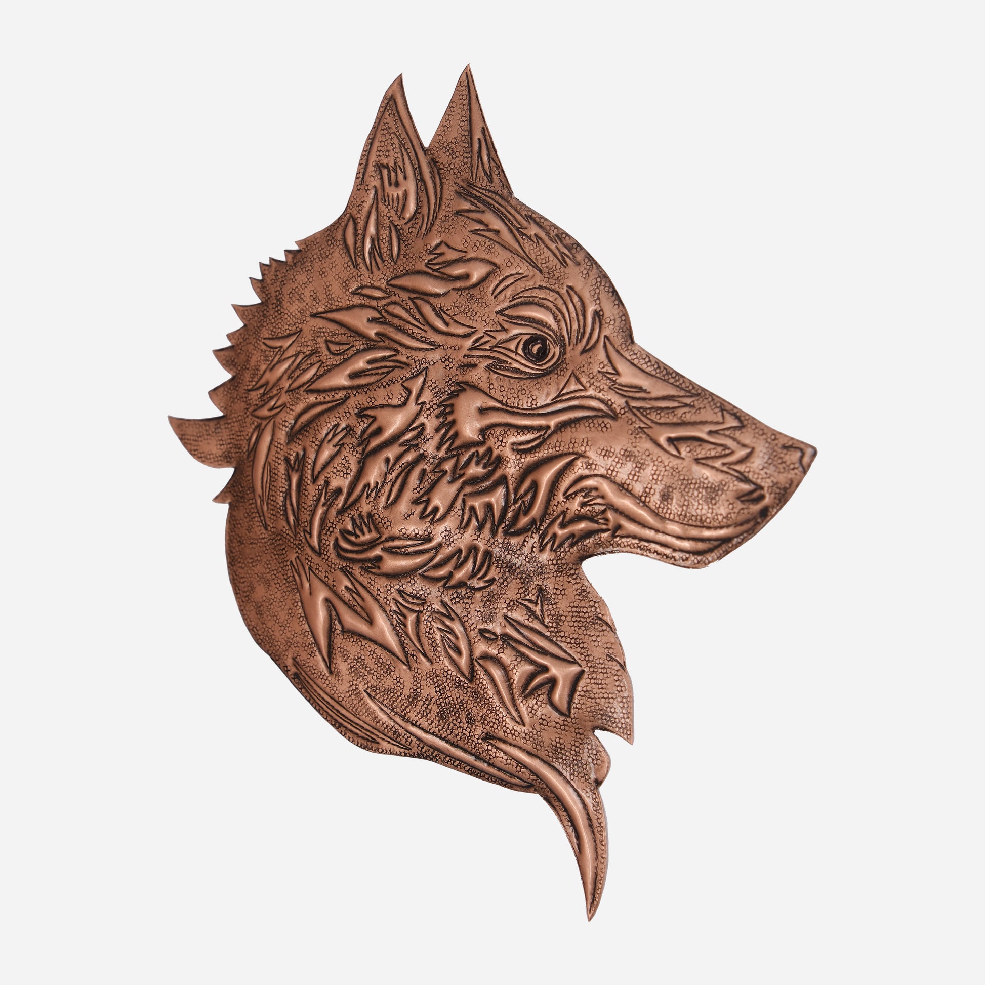 Copper Wolf Head Wall Decor