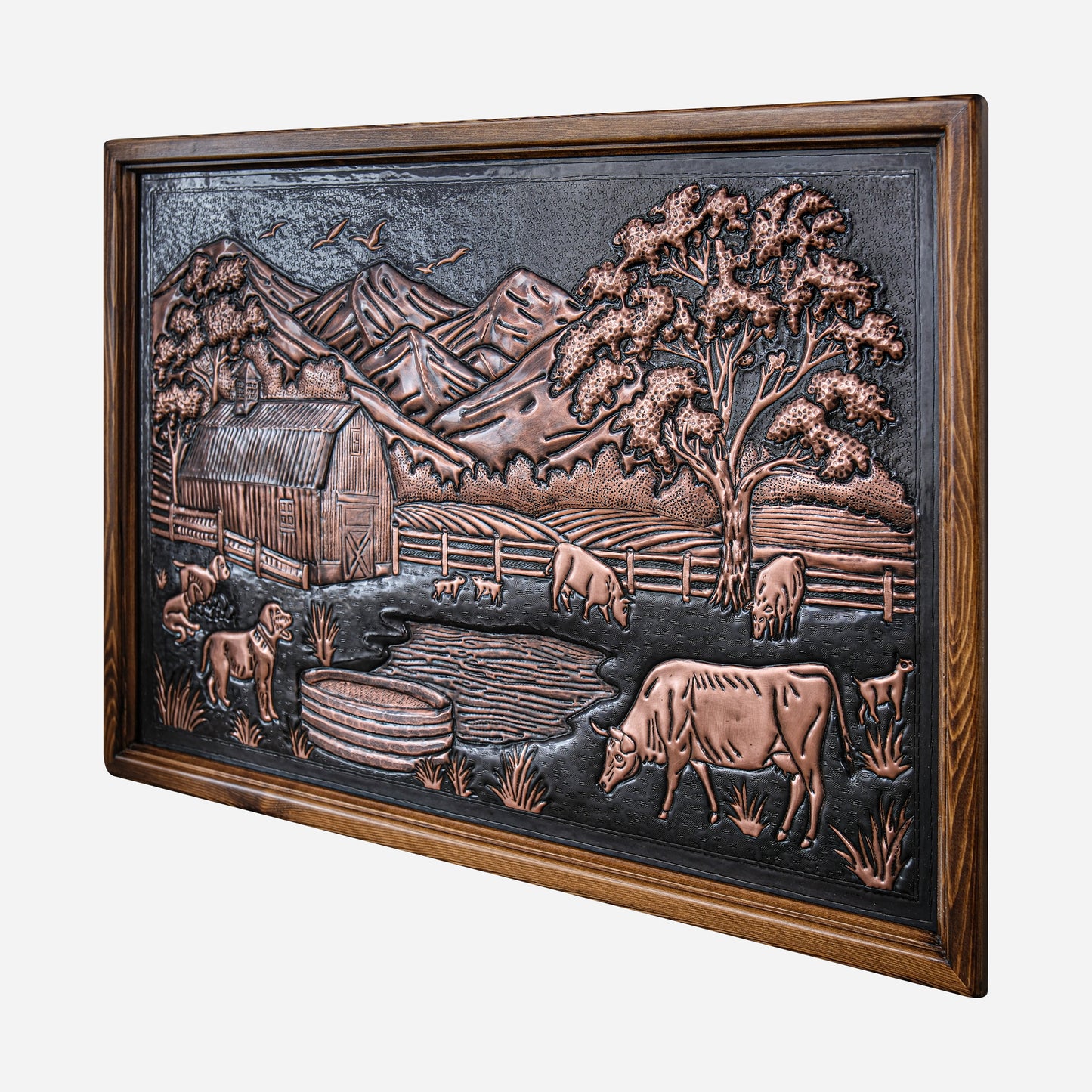 Framed Copper Artwork (Farm House)