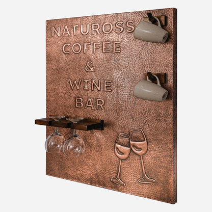 Copper Coffee Mug Holder and Wine Glass Rack (Personalized)