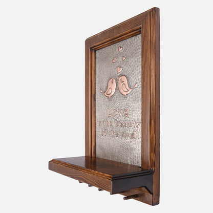 Copper Wall Mounted Shelf and Key Holder