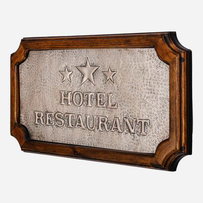 Copper Restaurant & Hotel Sign (Star, Personalized, Silver Color)