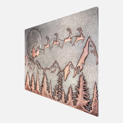 Santa Claus and Reindeer Scene Backsplash Tile