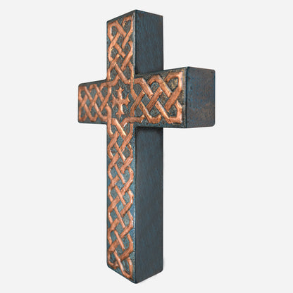 Wall Mounted Copper Cross Sculpture Artwork