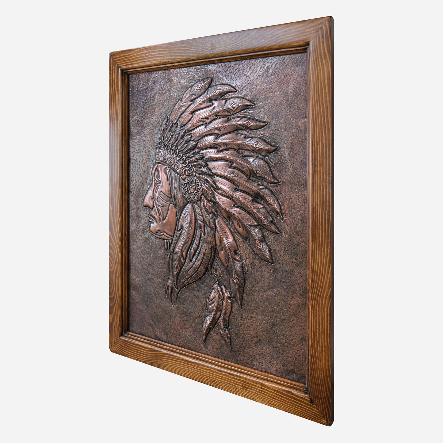 Framed Copper Artwork (Native-American)