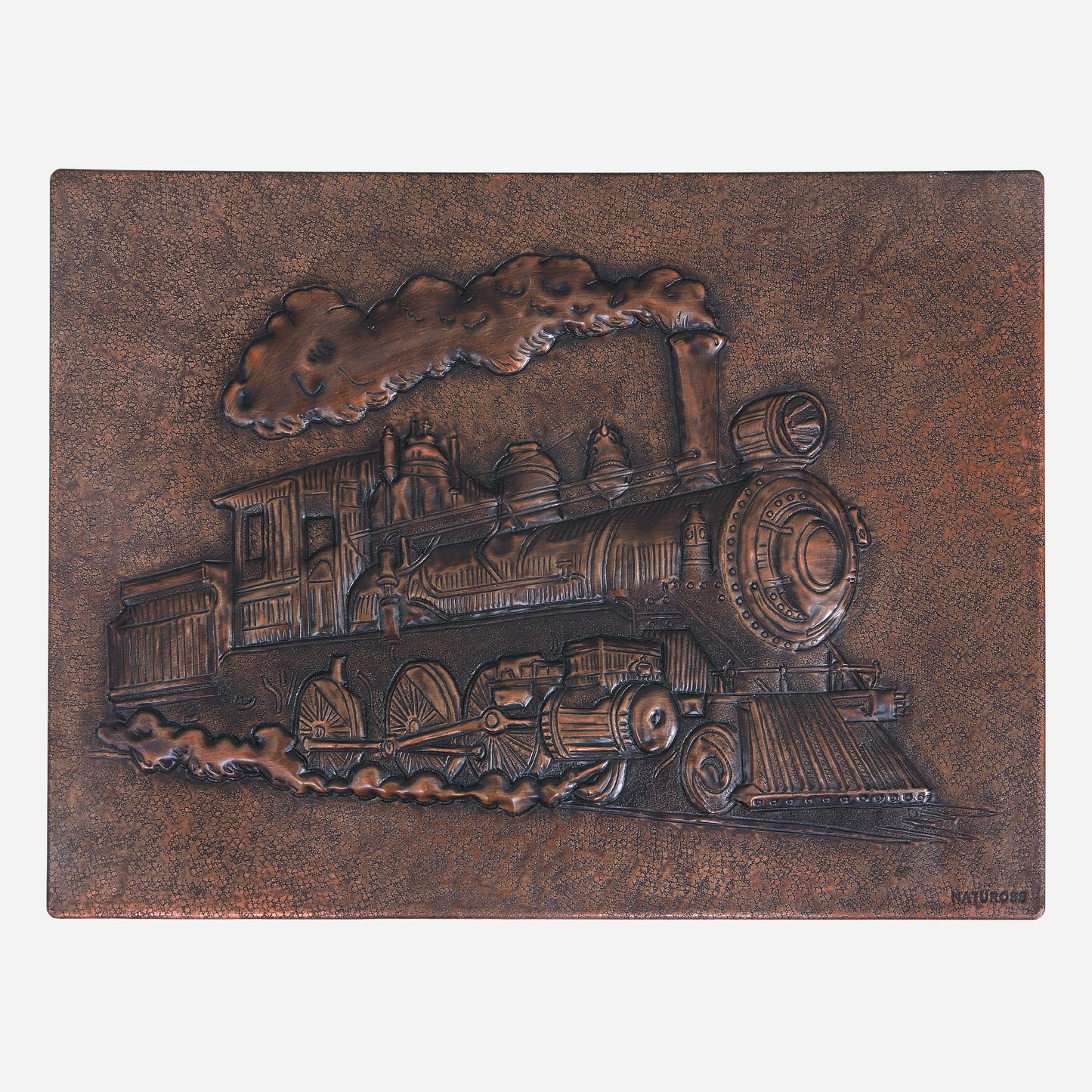 Train Copper Wall Art 11.9x15.8" Brown Patina