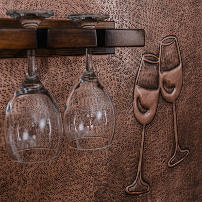 Copper Coffee Mug Holder and Wine Glass Rack (Personalized)