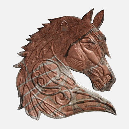 Copper Horse Head Wall Art (Silver&Copper Color)