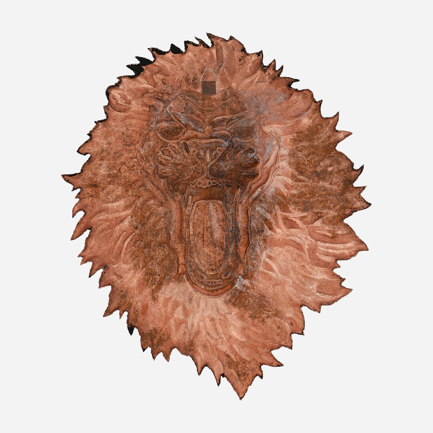 Copper Lion Head Wall Decor