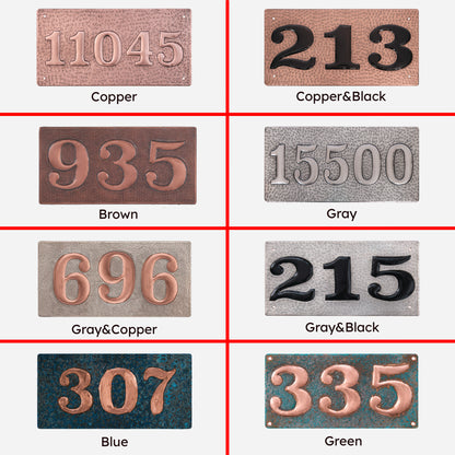 Copper House Number Plaque (Horizontal, Black) - Natuross