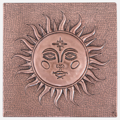 Sun with Face Copper Wall Art 11.8"x11.8" - Natuross