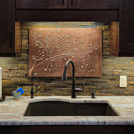 Copper Sink Backsplash Panel