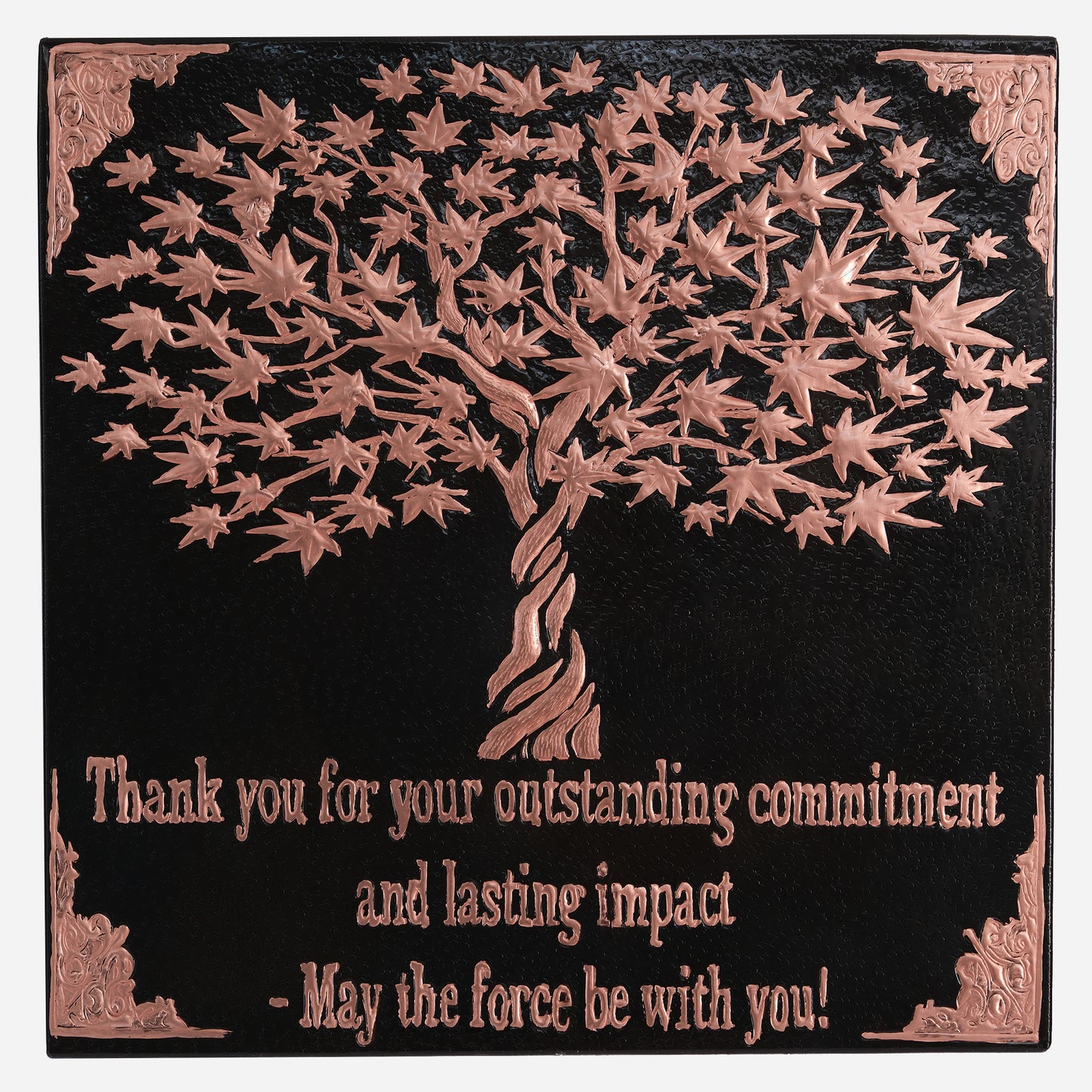 Copper Dedication Sign (Maple Tree With Victorian Border) - Natuross