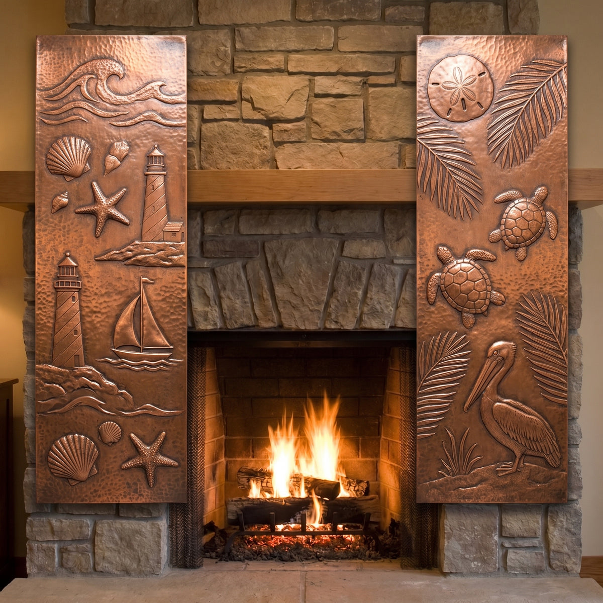 Coastal Copper Panel Pair