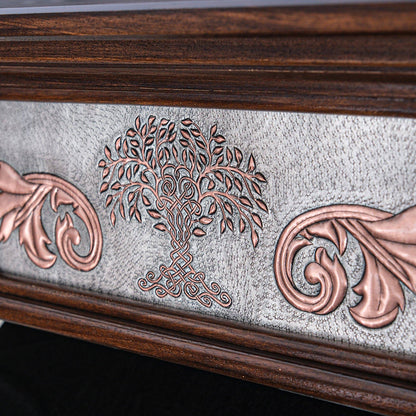 Copper and Wood Floating Shelf (Tree of Life, Gray&Copper Color)