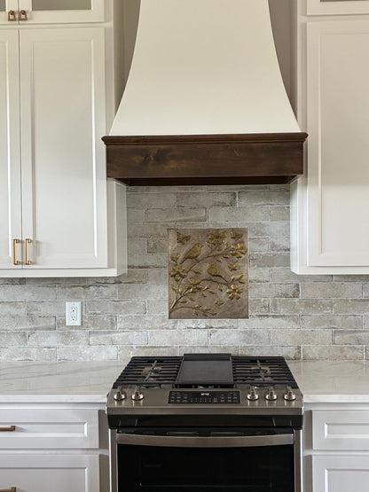 Birds & Blossoms Brass Backsplash