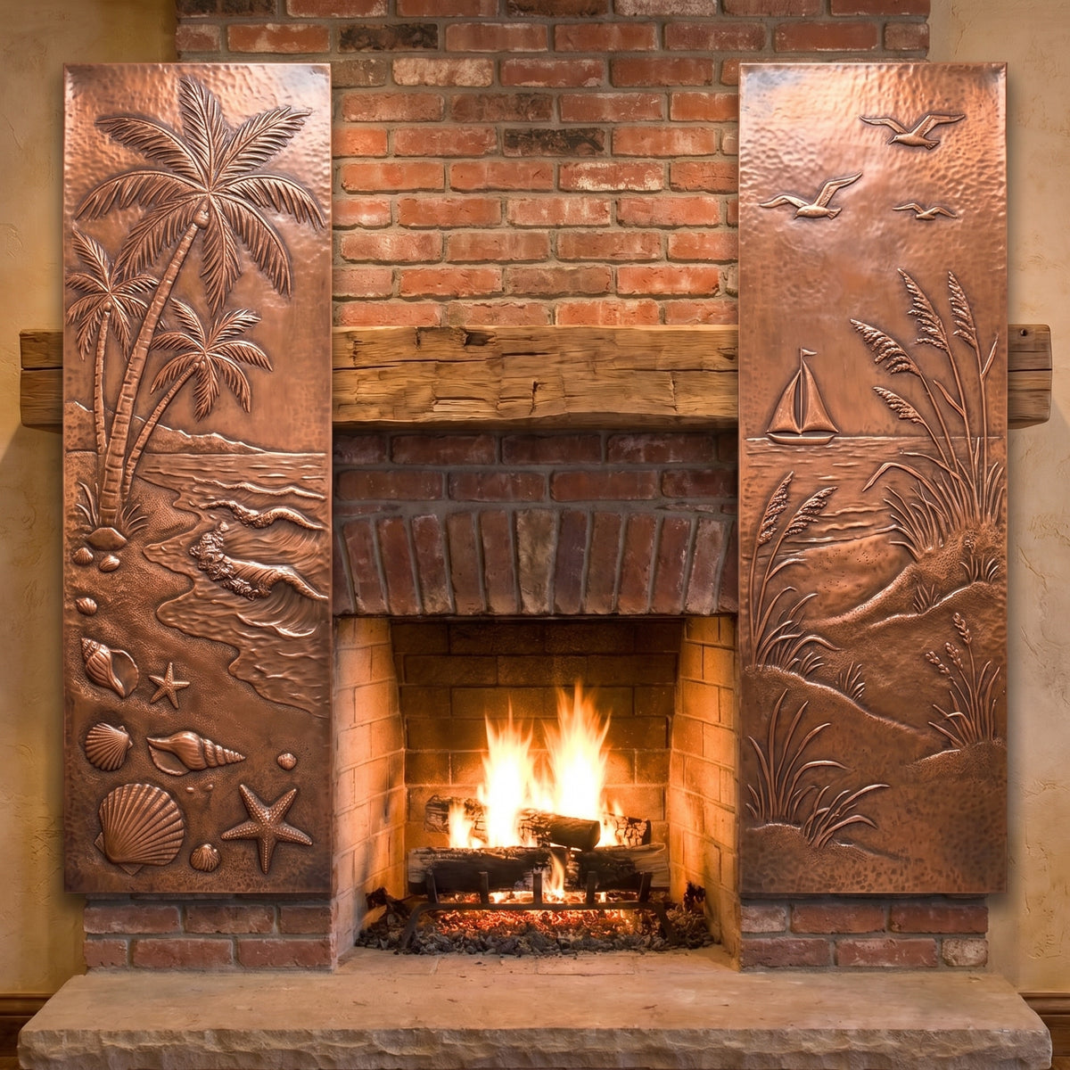 Tropical Copper Panel Pair