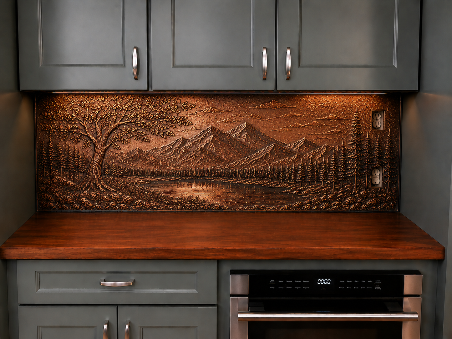 Copper Full Kitchen Backsplash Set