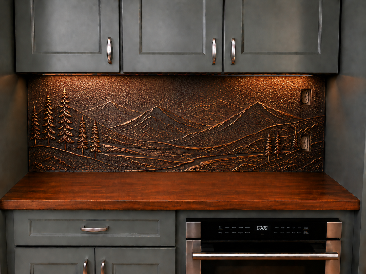 Copper Full Kitchen Backsplash Set