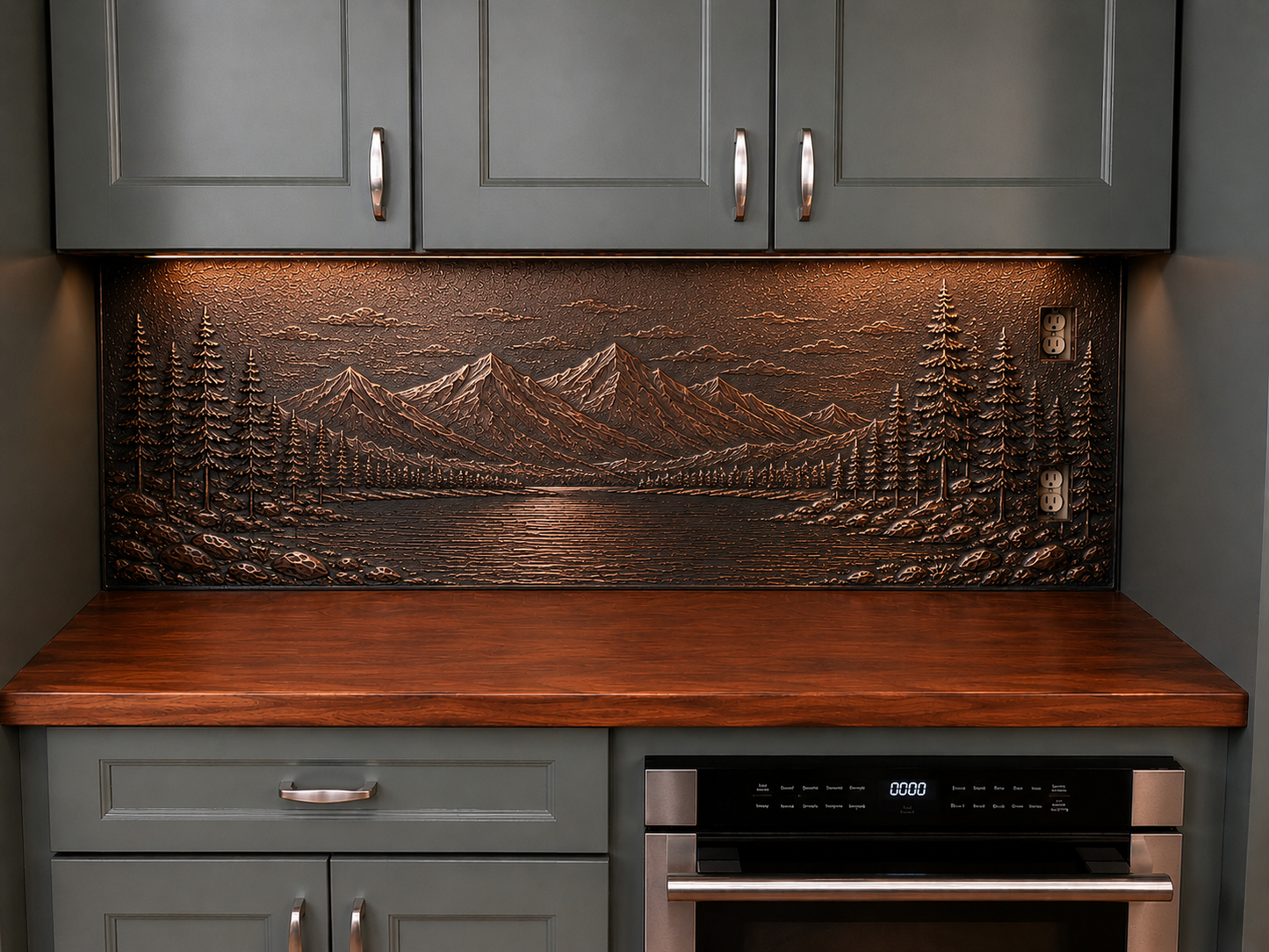 Copper Full Kitchen Backsplash Set