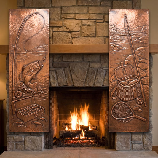 Fishing Copper Panel Pair