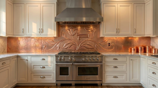 Copper Backsplash with Pot Filler