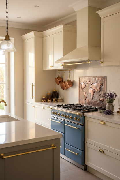 72x36 Inch World Map Brown Copper Backsplash Luxury French Country Kitchen