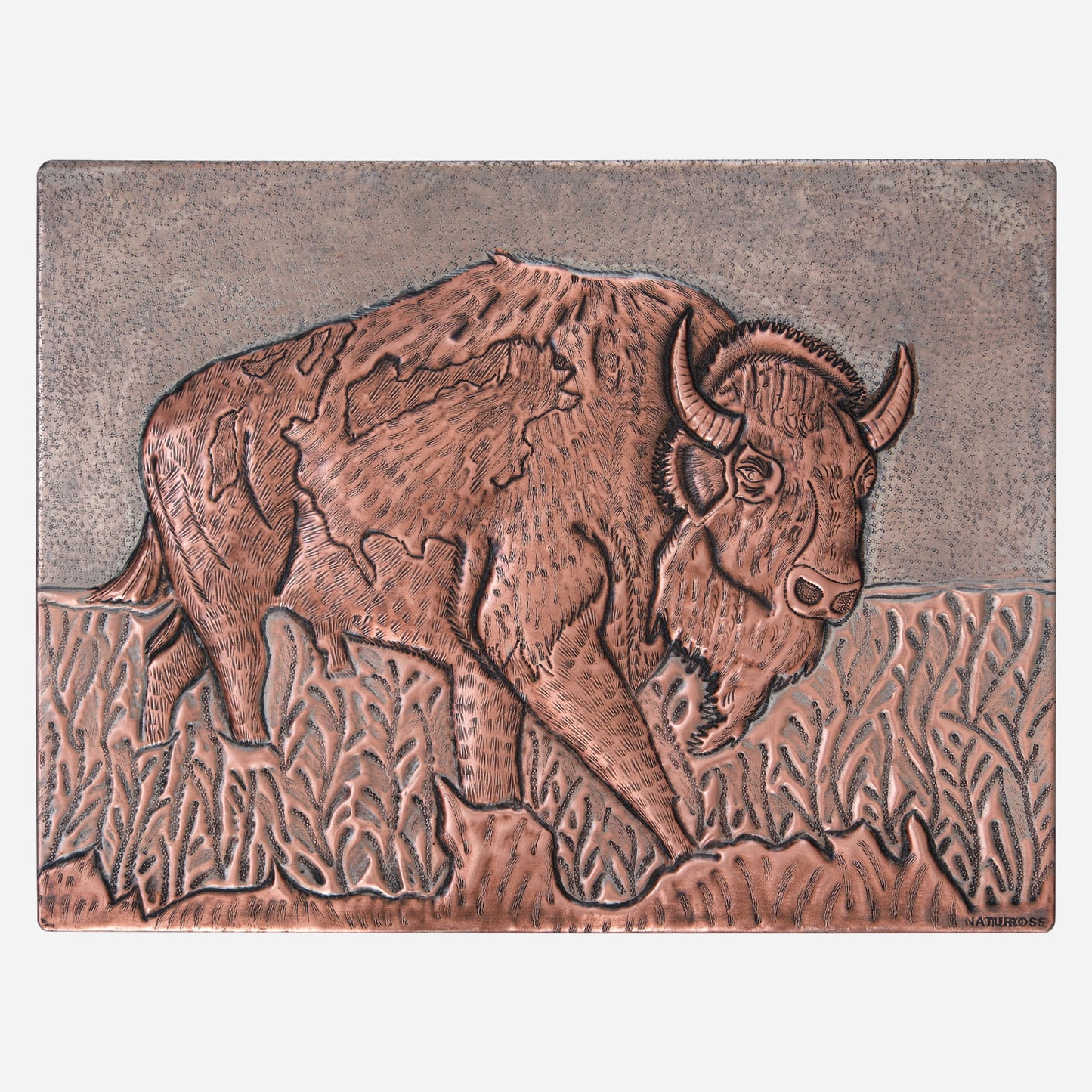 Buffalo Copper Wall Art 11.8x15.7" Gray&Copper