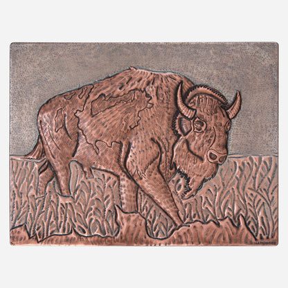 Buffalo Copper Wall Art 11.8x15.7" Gray&Copper - Natuross