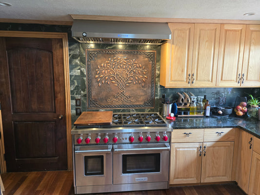 Custom Copper Kitchen Backsplash & Architectural Panels | Your Design, Your Size