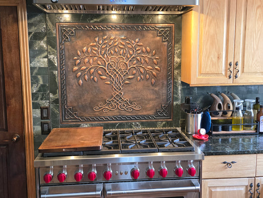 Custom Copper Kitchen Backsplash & Architectural Panels | Your Design, Your Size